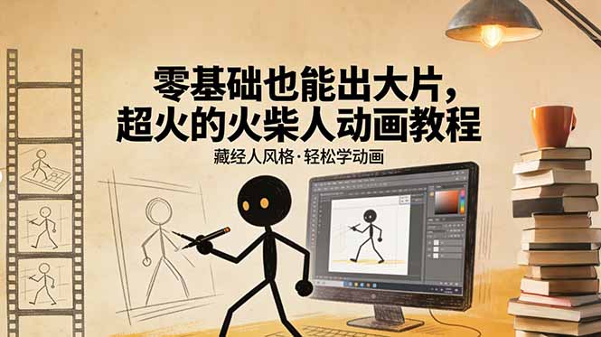 （17464期）零基础也能出大片，超火的火柴人动画教程（藏经人风格）_生财有道创业项目网