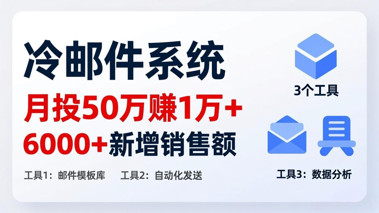 图片[1]-（17469期）月投 50 刀赚 1 万 +！冷邮件系统：6000 + 新增销售额，靠 3 个工具轻松搞_生财有道创业项目网-生财有道