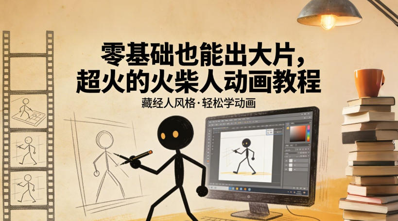 图片[1]-零基础也能出大片，超火的火柴人动画教程（藏经人风格）——生财有道创业项目网-生财有道