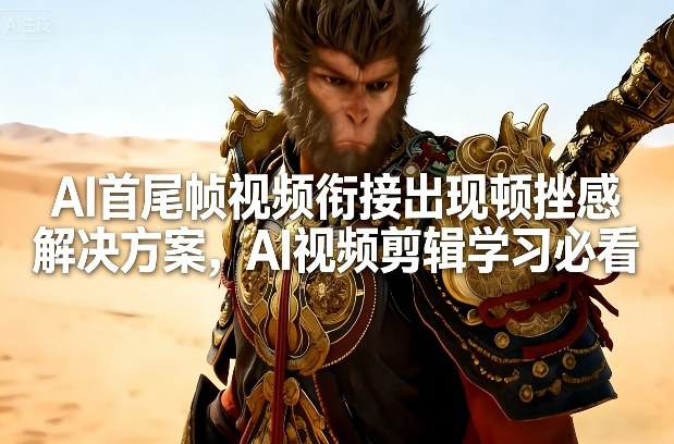 AI首尾帧视频衔接出现顿挫感解决方案，AI视频剪辑学习必看——生财有道创业项目网