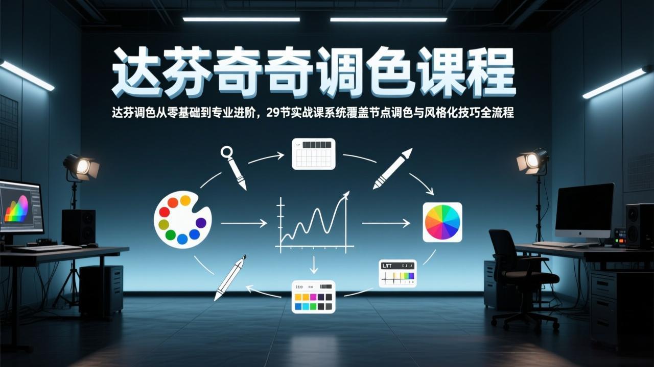图片[1]-（17484期）达芬奇调色从零基础到专业进阶，29节实战课系统覆盖节点调色与风格化技巧全流程_生财有道创业项目网-生财有道