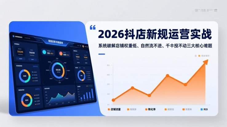 （17502期）2026抖店新规运营实战：系统破解店铺权重低、自然流不进、千川投不动三大核心难题_生财有道创业项目网