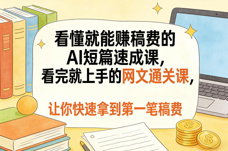 图片[1]-看懂就能賺稿费的AI短篇速成课，看完就上手的网文通关课，让你快速拿到第一笔稿费——生财有道创业项目网-生财有道