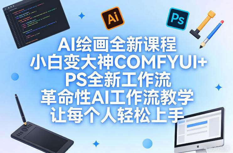 图片[1]-AI绘画全新课程，小白变大神COMFYUI+PS全新工作流，革命性AI工作流教学，让每个人轻松上手——生财有道创业项目网-生财有道
