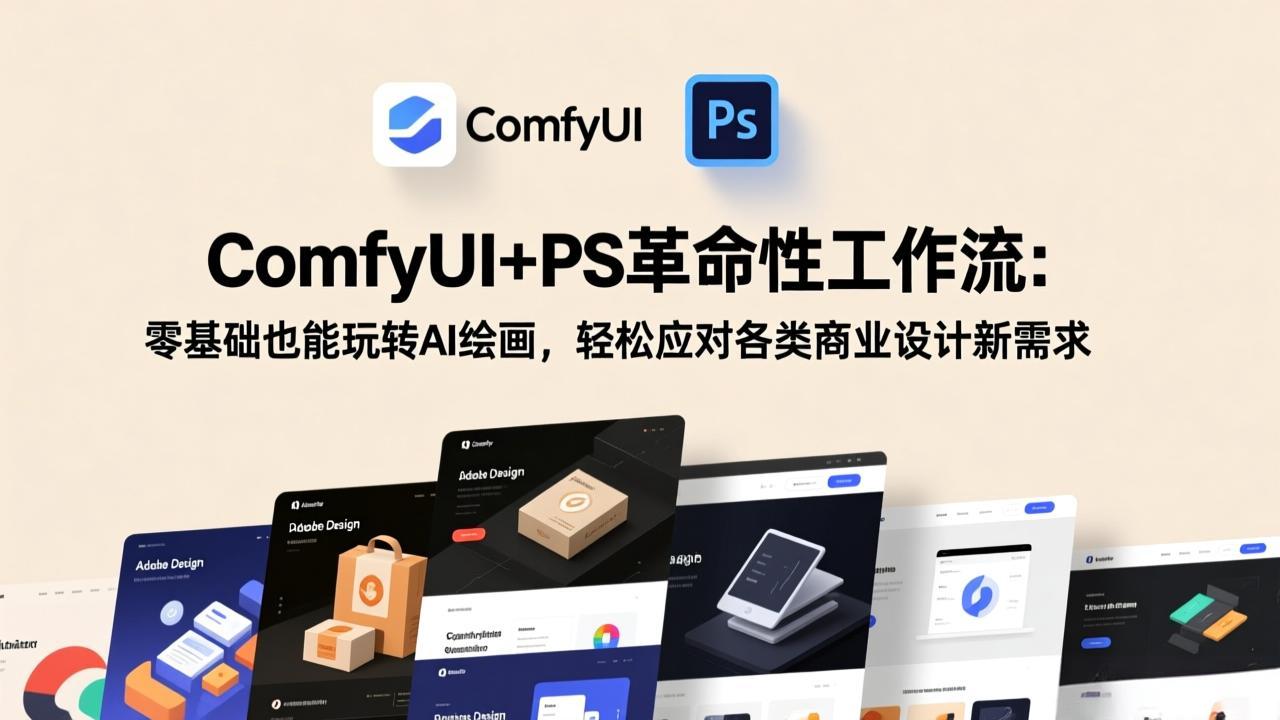 图片[1]-（17512期）ComfyUI+PS革命性工作流：零基础也能玩转AI绘画，轻松应对各类商业设计新需求_生财有道创业项目网-生财有道