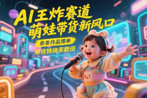AI王炸赛道，萌娃带货新风口，条条作品爆单，带货转换率翻倍，核心逻辑拆解——生财有道创业项目网