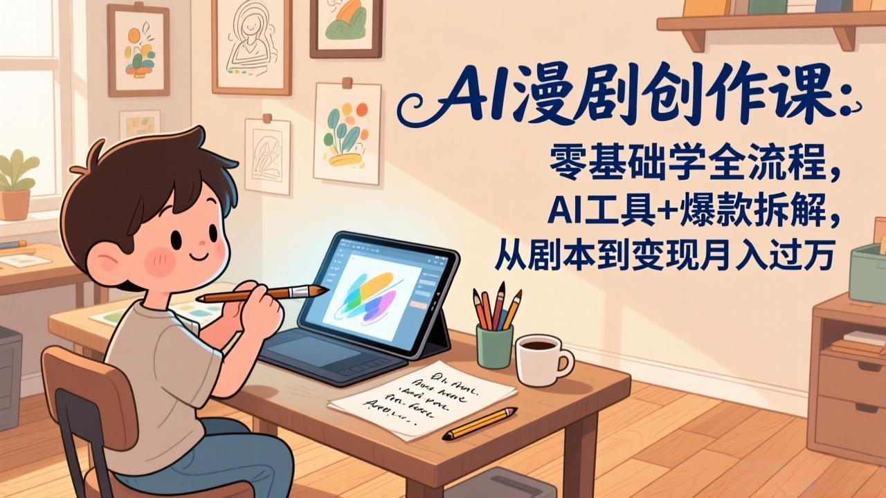 图片[1]-（17519期）AI漫剧创作课：零基础学全流程，AI工具+爆款拆解，从剧本到变现月入过万_生财有道创业项目网-生财有道