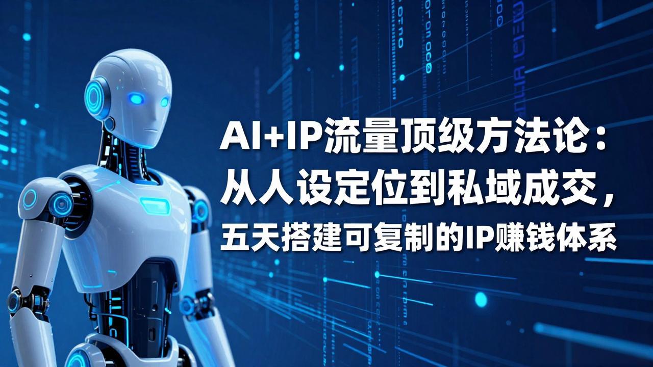 图片[1]-（17521期）AI+IP顶级方法论：从人设定位到私域成交，五天搭建可复制的IP赚钱体系_生财有道创业项目网-生财有道