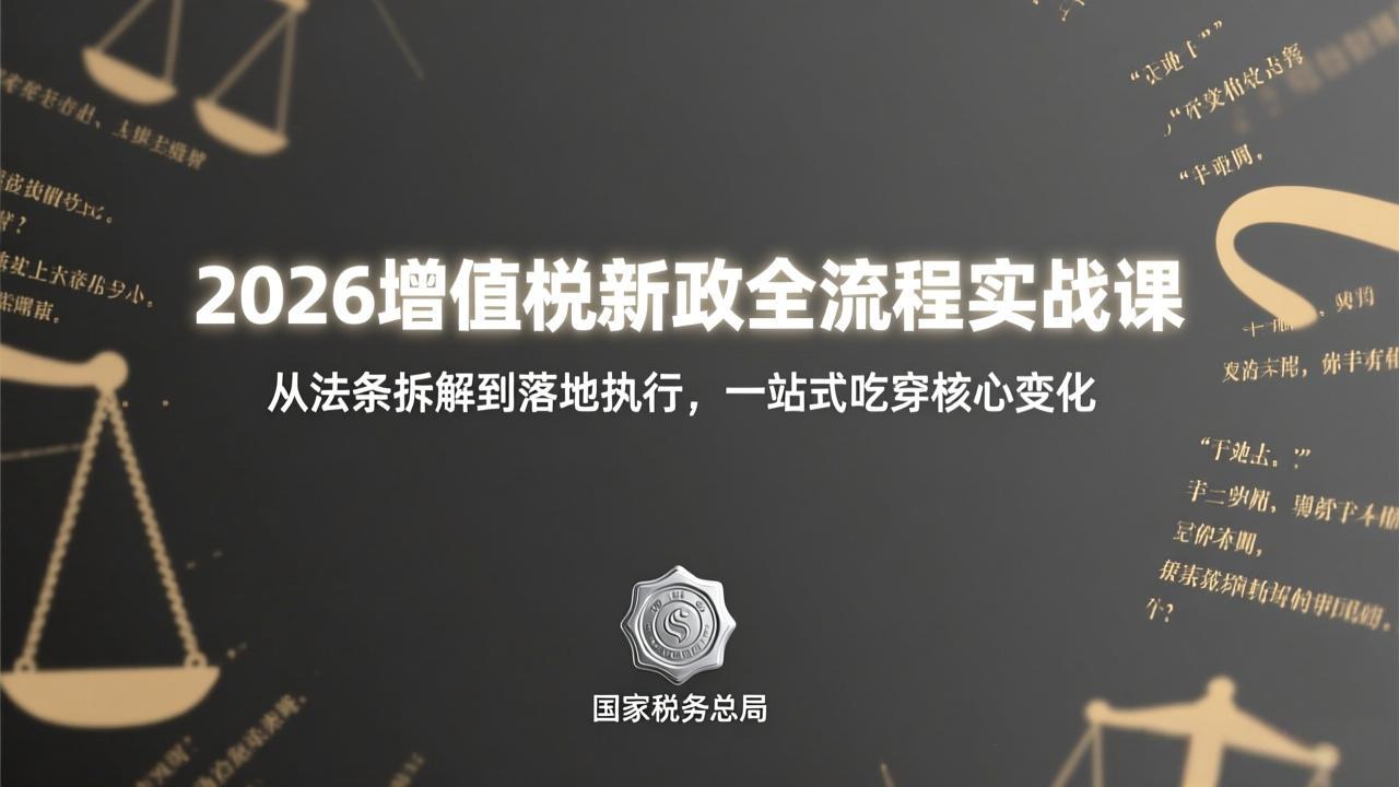 图片[1]-（17529期）2026增值税新政全流程实战课：从法条拆解到落地执行，一站式吃透核心变化_生财有道创业项目网-生财有道