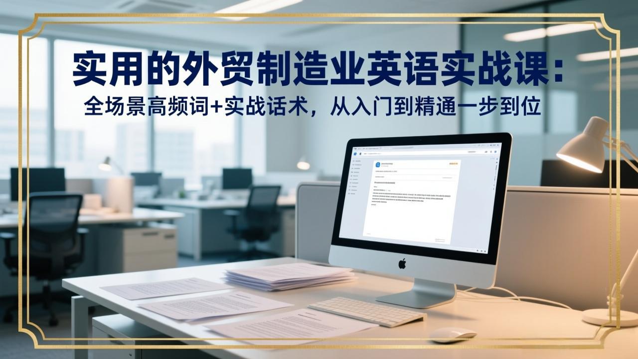 图片[1]-（17532期）实用的外贸制造业英语实战课：全场景高频词+实战话术，从入门到精通一步到位_生财有道创业项目网-生财有道