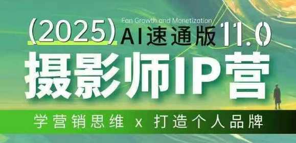 摄影师IP营第十一期Al速通版，学营销思维+打造个人品牌——生财有道创业项目网