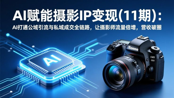 （17558期）AI赋能摄影IP变现(11期)：AI打通公域引流与私域成交全链路，让摄影师流量倍增，营收破圈_生财有道创业项目网