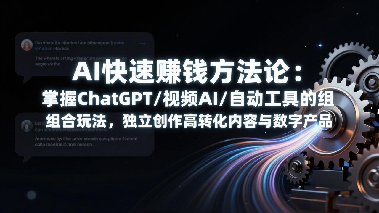 图片[1]-（17560期）AI快速赚钱方法论：掌握ChatGPT/视频AI/自动化工具的组合玩法，独立创作高转化内容与数字产品_生财有道创业项目网-生财有道