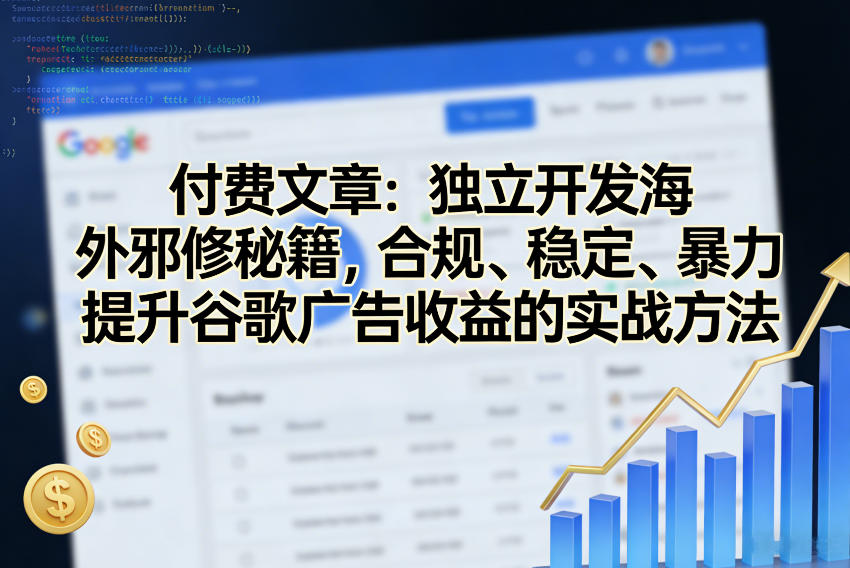 图片[1]-付费文章：独立开发海外邪修秘籍，合规、稳定、暴力提升谷歌广告收益的实战方法——生财有道创业项目网-生财有道
