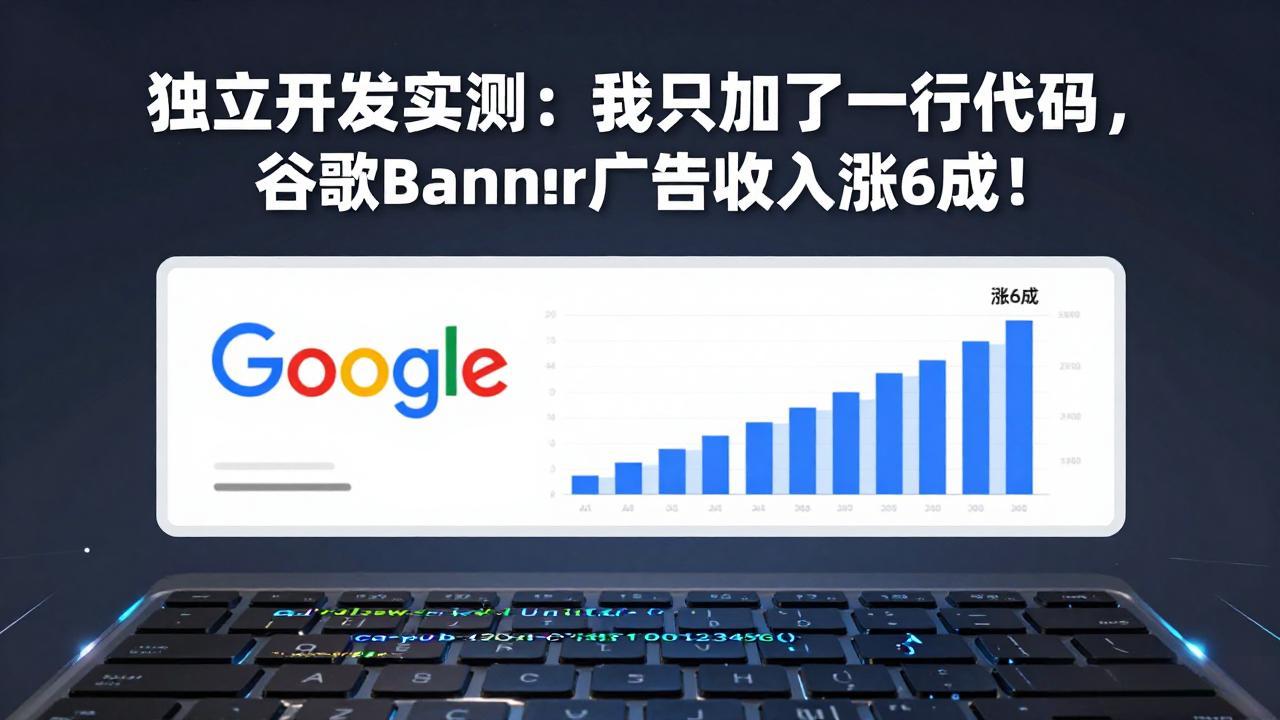 图片[1]-（17574期）付费文章：独立开发实测：我只加了一行代码，谷歌Banner广告收入涨6成！_生财有道创业项目网-生财有道