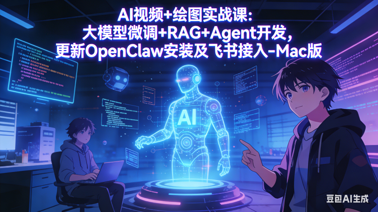 图片[1]-（17594期）AI视频+绘图实战课：大模型微调+RAG+Agent开发，更新OpenClaw安装及飞书接入-Mac版_生财有道创业项目网-生财有道