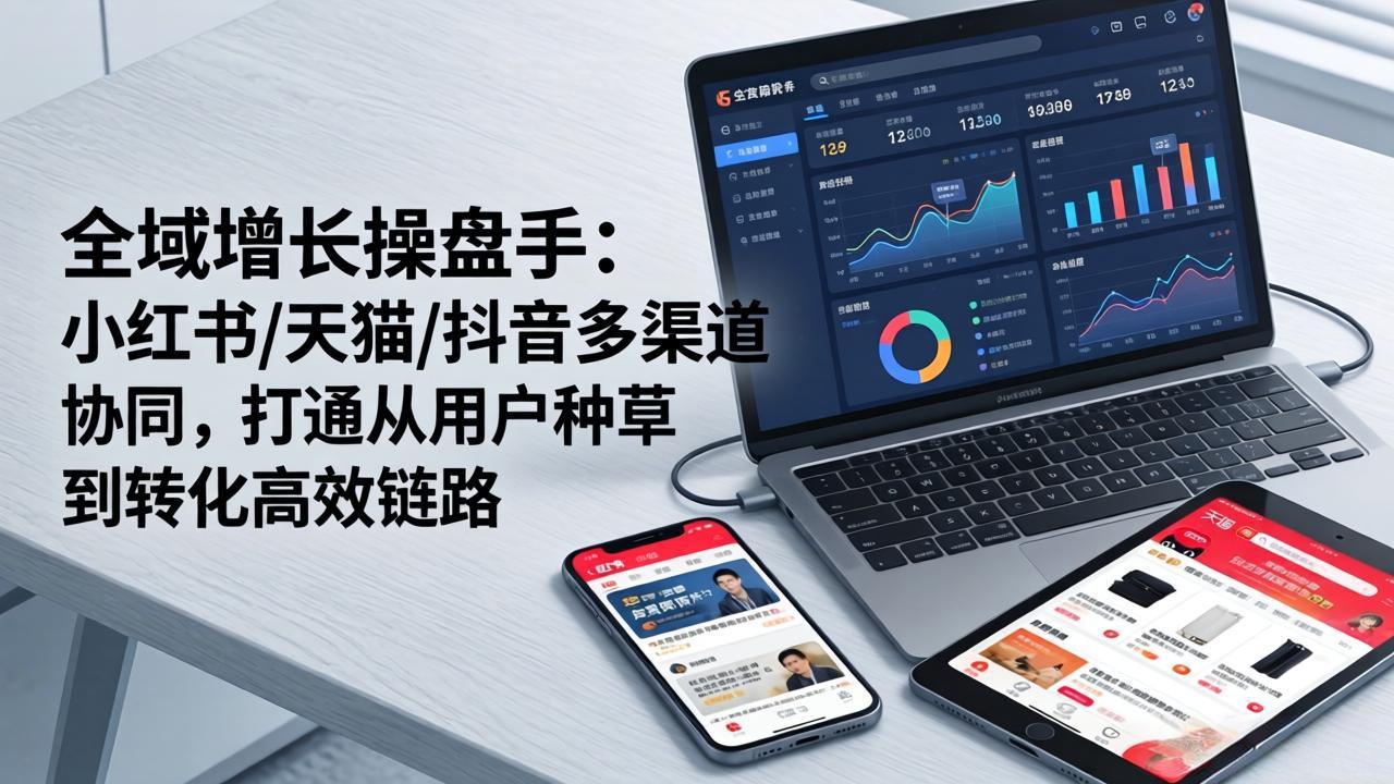 图片[1]-（17605期）全域增长操盘手：小红书/天猫/抖音多渠道协同，打通从用户种草到转化高效链路_生财有道创业项目网-生财有道