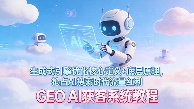 （17604期）GEO AI获客系统教程：生成式引擎优化核心定义+底层原理，抢占AI搜索时代流量红利_生财有道创业项目网