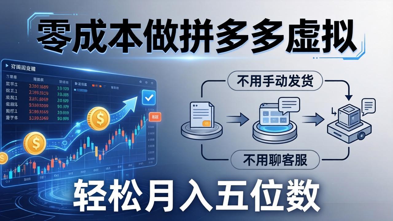 图片[1]-（17600期）零成本做拼多多虚拟，不用手动发货，不用聊客服，轻松月入五位数！_生财有道创业项目网-生财有道