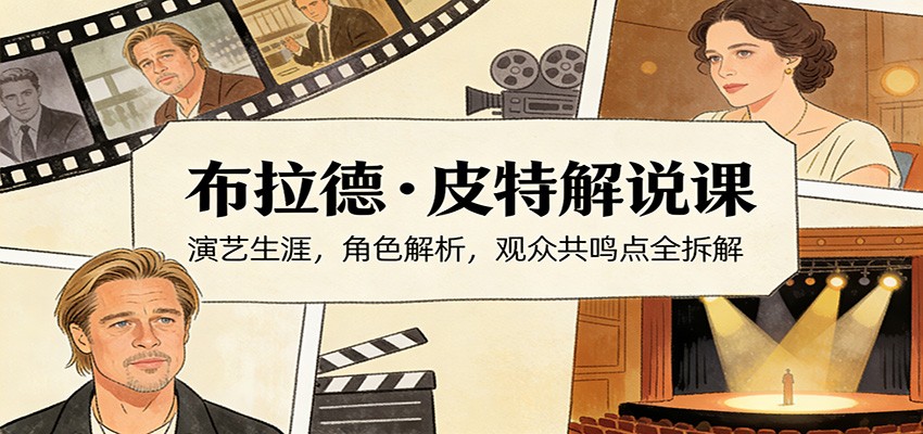 图片[1]-演员说-布拉德.皮特解说课：演艺生涯，角色解析，观众共鸣点全拆解_生财有道创业网-生财有道