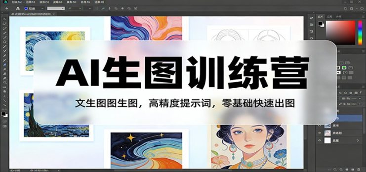AI生图训练营：文生图图生图，高精度提示词，零基础快速出图_生财有道创业网