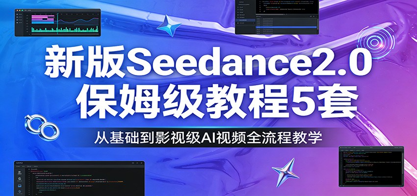图片[1]-新版Seedance2.0保姆级教程5套：从基础到影视级AI视频全流程教学_生财有道创业网-生财有道
