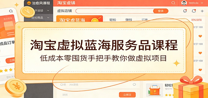 图片[1]-淘宝虚拟蓝海服务品课程：低成本零囤货手把手教你做虚拟项目_生财有道创业网-生财有道