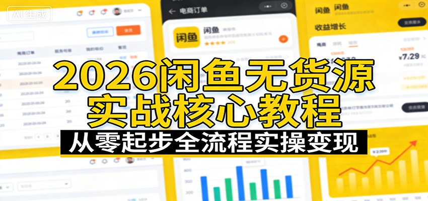 图片[1]-2026闲鱼无货源实战核心教程：从零起步全流程实操变现_生财有道创业网-生财有道