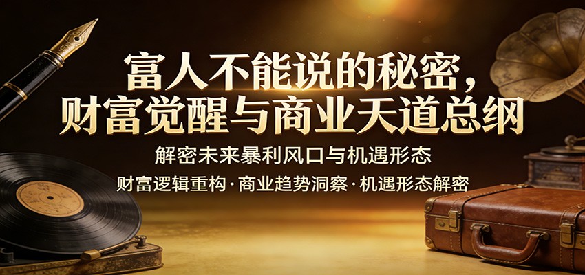 图片[1]-富人不能说的秘密，财富觉醒与商业天道总纲，解密未来暴利风口与机遇形态_生财有道创业网-生财有道