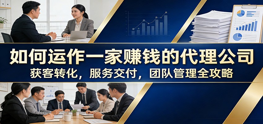 图片[1]-如何运作一家赚钱的代理公司：获客转化，服务交付，团队管理全攻略_生财有道创业网-生财有道