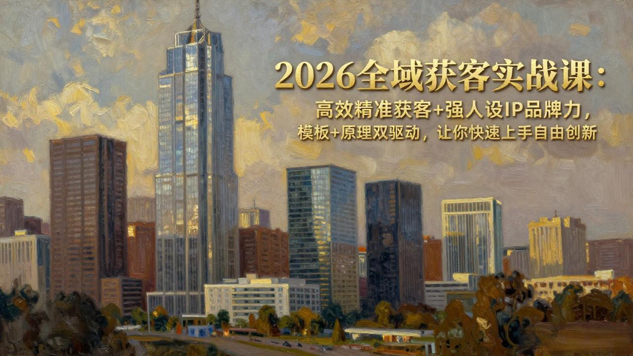 图片[1]-（17613期）2026全域获客实战课：高效精准获客+强人设IP品牌力，模板+原理双驱动，让你快速上手自由创新_生财有道创业项目网-生财有道