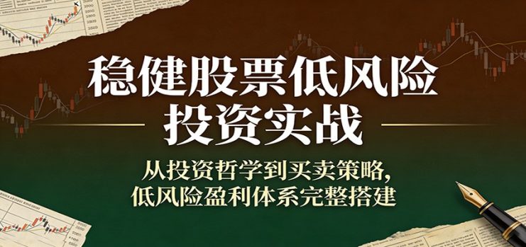 稳健股票低风险投资实战：从投资哲学到买卖策略，低风险盈利体系完整搭建_生财有道创业网