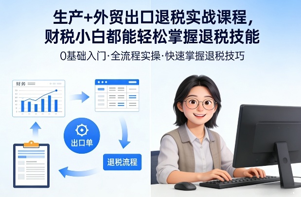 生产+外贸出口退税实战课程，财税小白都能轻松掌握退税技能——生财有道创业项目网