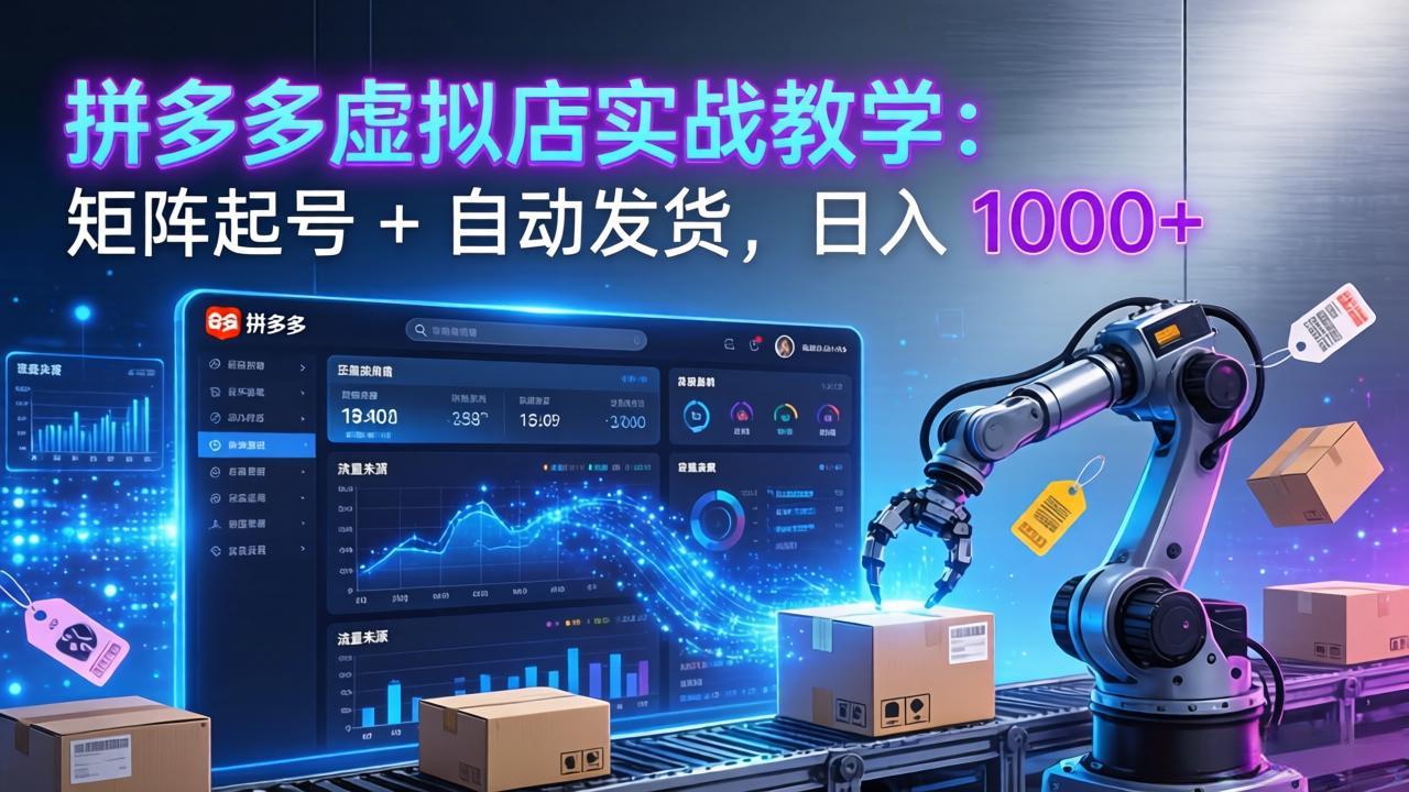 图片[1]-（17628期）拼多多虚拟店实战教学：矩阵起号 + 自动发货，日入 1000+_生财有道创业项目网-生财有道