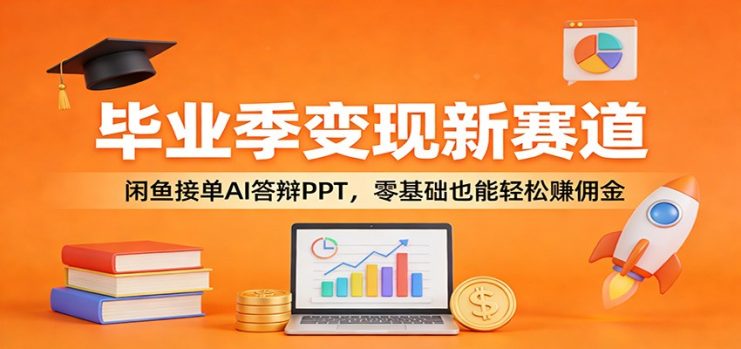 毕业季变现新赛道：闲鱼接单AI答辩PPT，零基础也能轻松赚佣金_生财有道创业网