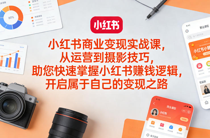 图片[1]-小红书商业变现实战课，从运营到摄影技巧，助您快速掌握小红书賺钱逻辑，开启属于自己的变现之路——生财有道创业项目网-生财有道