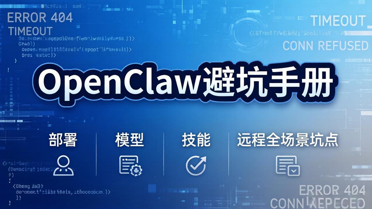 图片[1]-（17671期）OpenClaw避坑手册：部署+模型+技能+远程全场景坑点，一次性给你说全，少走弯路_生财有道创业项目网-生财有道