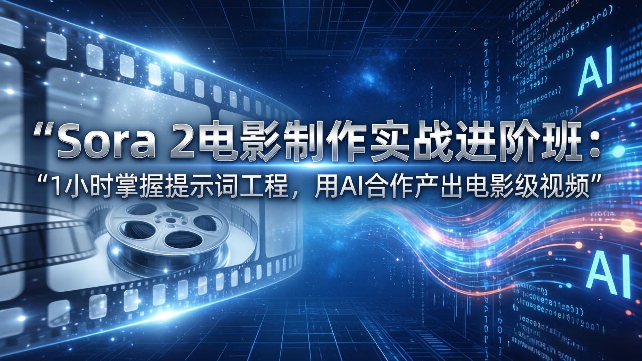 图片[1]-（17679期）Sora 2电影制作实战进阶班：1小时掌握提示词工程，用AI合作产出电影级视频_生财有道创业项目网-生财有道