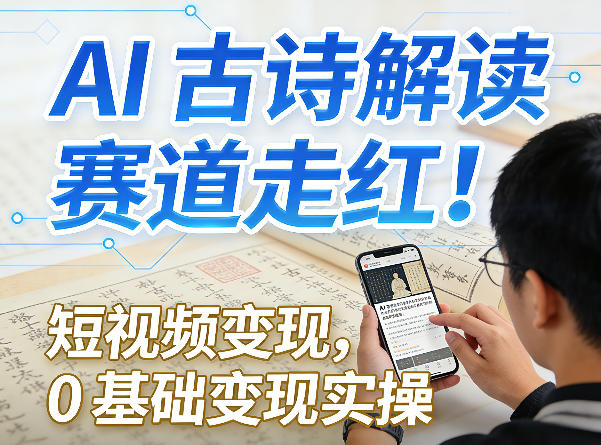 图片[1]-AI古诗解读赛道走红！短视频变现，0基础变现实操——生财有道创业项目网-生财有道