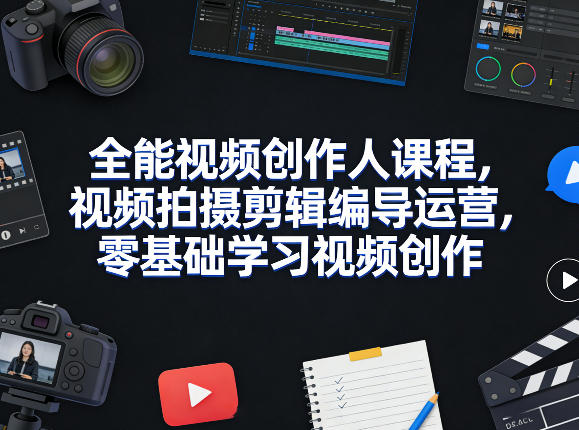 图片[1]-全能视频创作人课程，视频拍摄剪辑编导运营，零基础学习视频创作（更新2026年3月）——生财有道创业项目网-生财有道