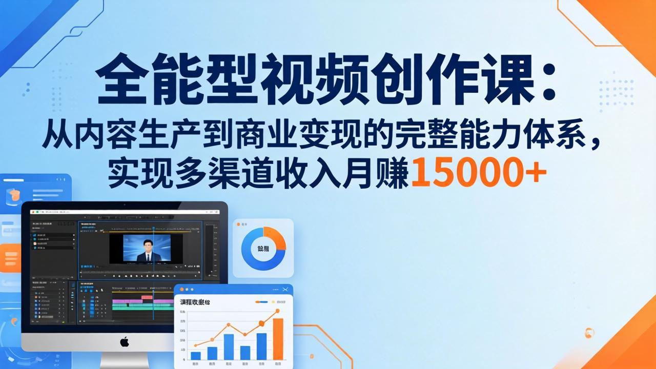 图片[1]-（17718期）全能型视频创作课-26年3月更新：从内容生产到商业变现的完整能力体系，多渠道收入月赚15000+_生财有道创业项目网-生财有道