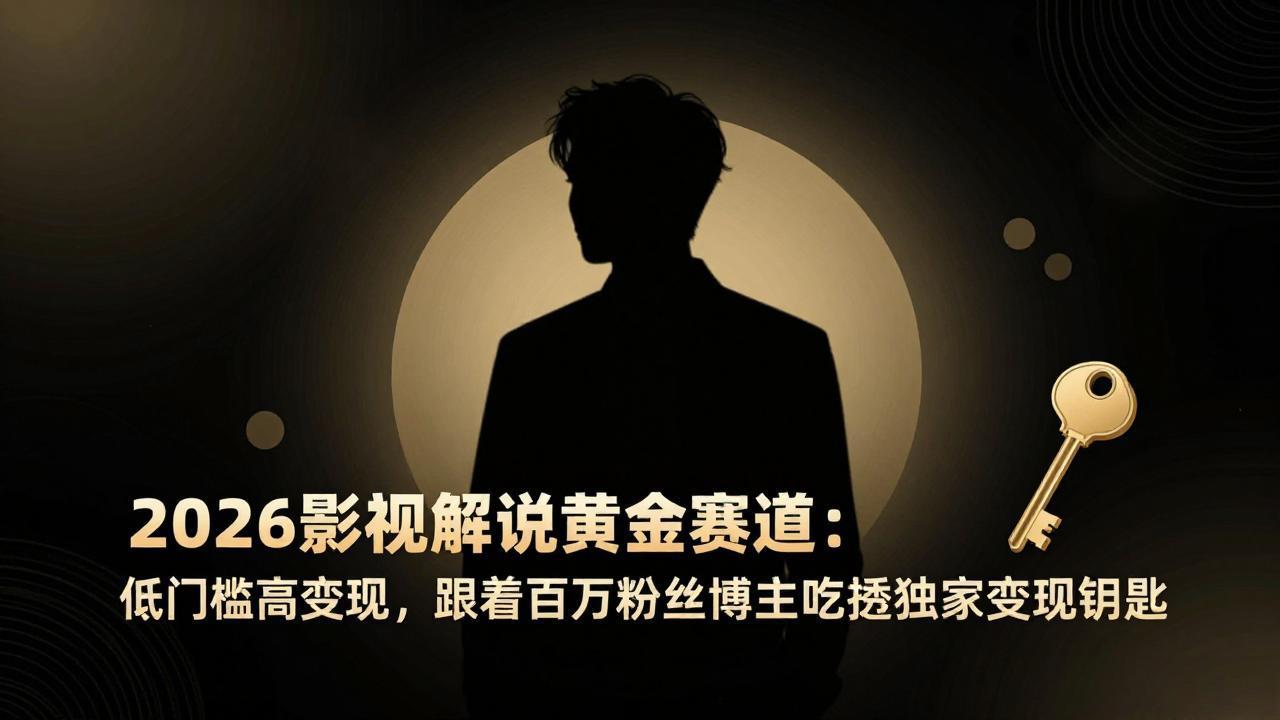 图片[1]-（17721期）2026影视解说黄金赛道：低门槛高变现，跟着百万粉丝博主吃透独家变现钥匙_生财有道创业项目网-生财有道