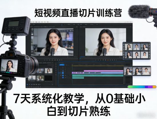 短视频直播切片训练营，7天系统化教学，从0基础小白到切片熟练——生财有道创业项目网