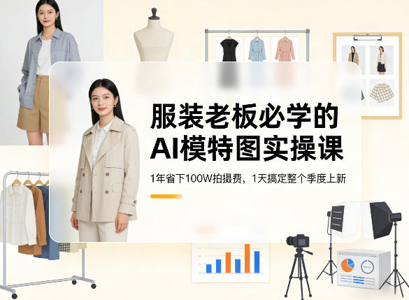 图片[1]-服装老板必学的AI模特图实操课，1年省下100W拍摄费，1天搞定整个季度上新——生财有道创业项目网-生财有道