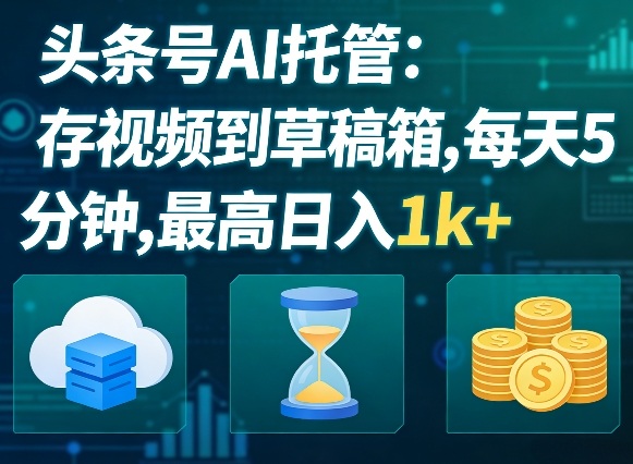 图片[1]-头条号AI托管，我存视频到你草稿箱，每天5分钟，最高日入1k+【揭秘】——生财有道创业项目网-生财有道