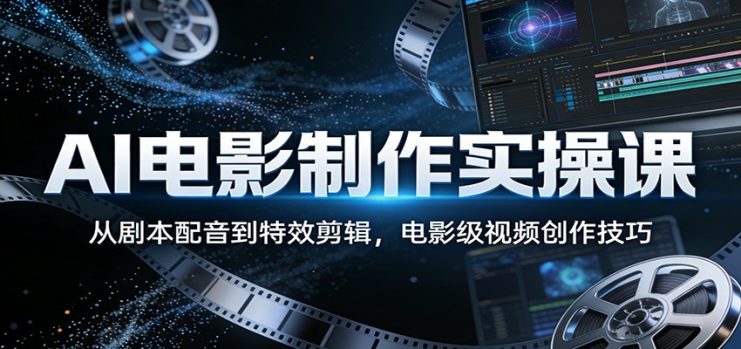 AI电影制作实操课：从剧本配音到特效剪辑，电影级视频创作技巧_生财有道创业网