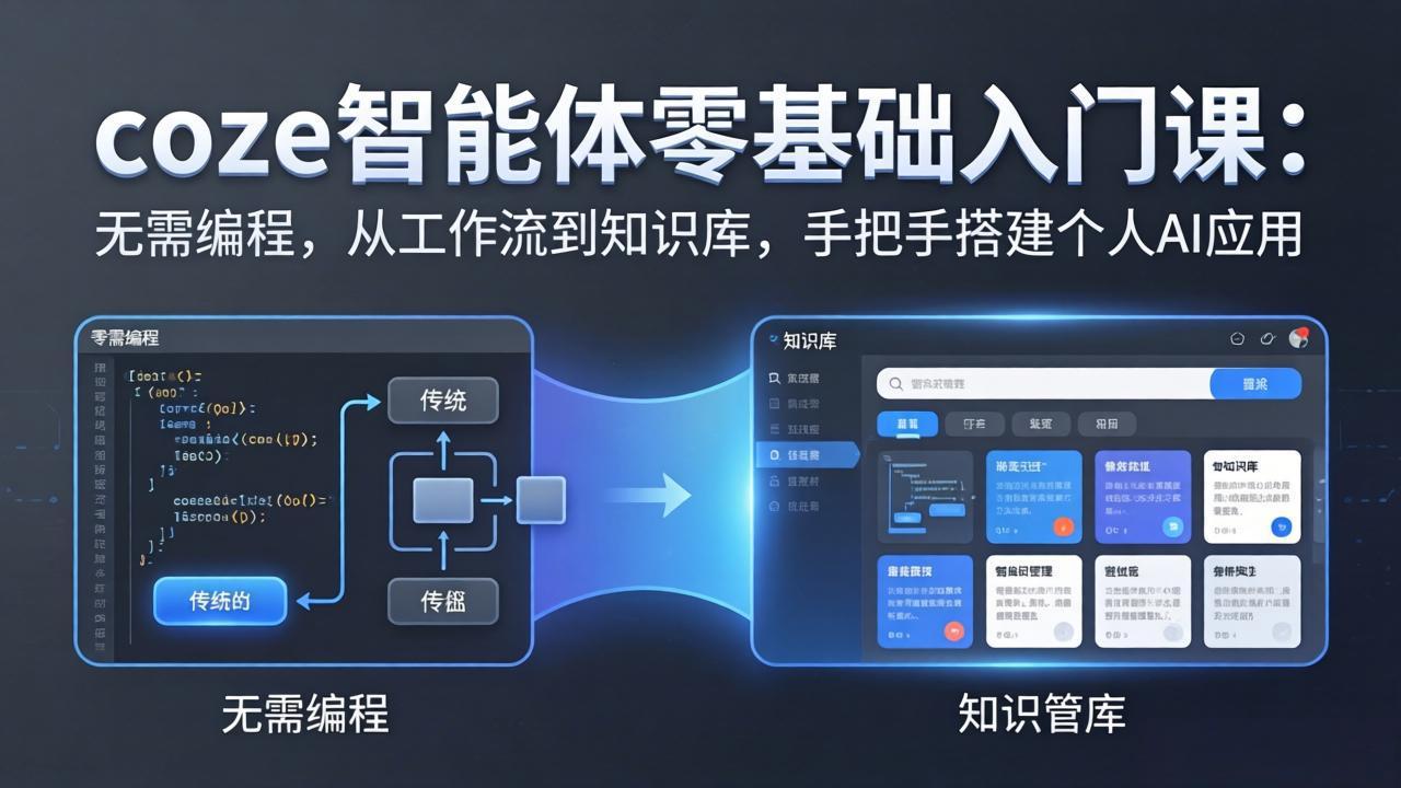 图片[1]-（17775期）coze智能体零基础入门课：无需编程，从工作流到知识库，手把手搭建个人AI应用_生财有道创业项目网-生财有道