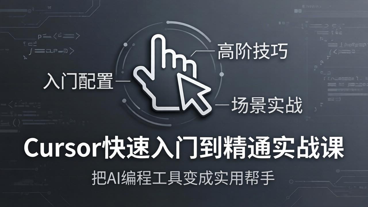 图片[1]-（17794期）Cursor快速入门到精通实战课：入门配置+高阶技巧+场景实战，把AI编程工具变成实用帮手_生财有道创业项目网-生财有道