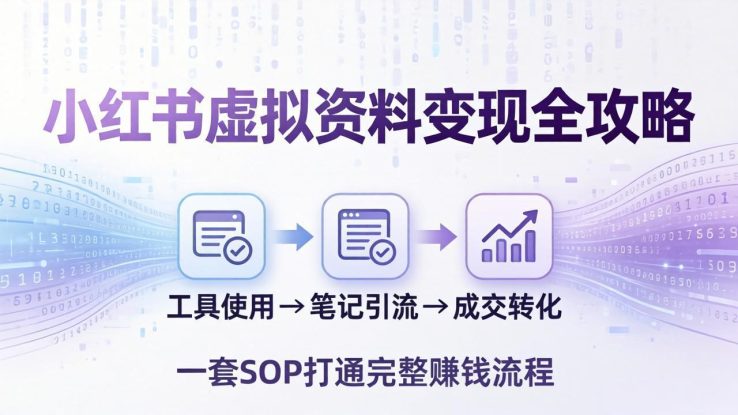 （17801期）小红书虚拟资料变现全攻略：从工具使用到笔记引流成交，一套 SOP 打通完整赚钱流程_生财有道创业项目网