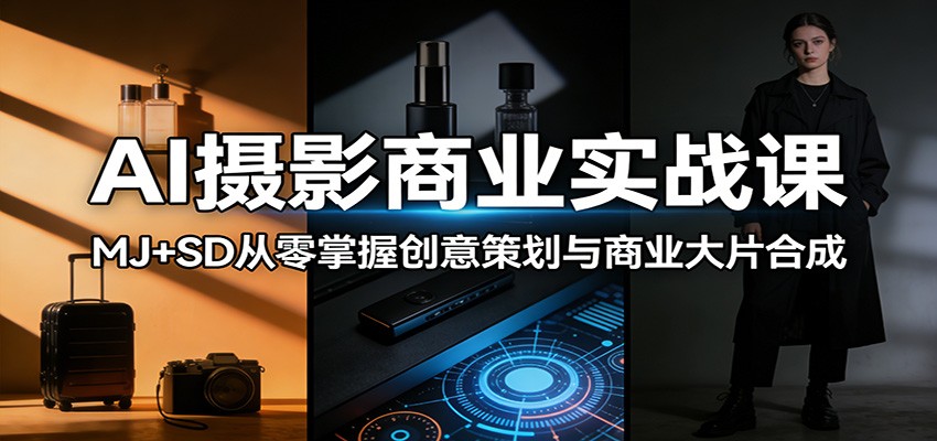 图片[1]-AI摄影商业实战课：MJ+SD从零掌握创意策划与商业大片合成_生财有道创业网-生财有道